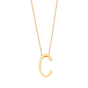 9ct Gold Initial 'K' Pendant & Gold Chain