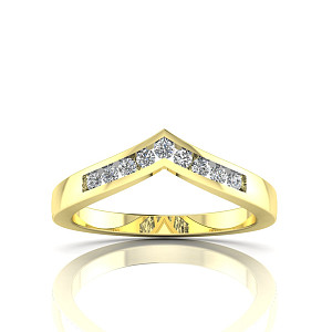 9ct Y/G  Rhodium Plated White Cubic Zirconia Ring