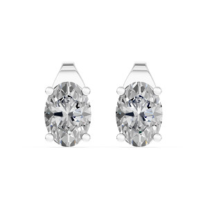 Oval Diamond Stud Earrings