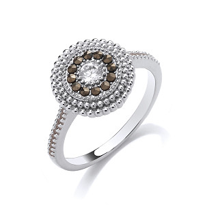 Silver CZ Circle Band Ring