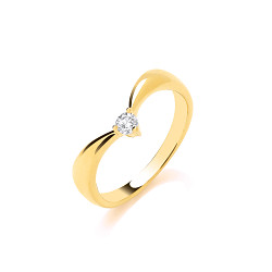18K Gold Plated 1 Micron CZ Wishbone Ring