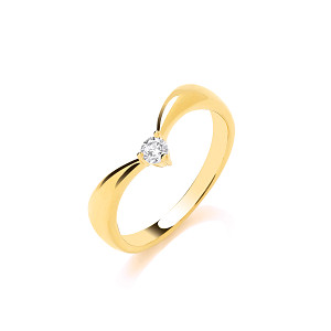 18K Gold Plated 1 Micron CZ Wishbone Ring