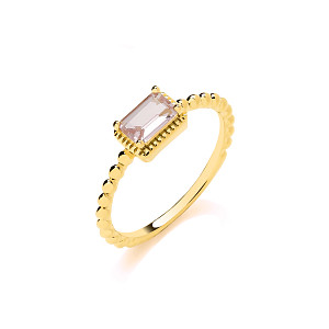 18K Gold Plated CZ Apricot Nano Ring