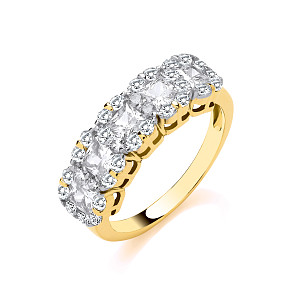 Gold Plated CZ Stone Fancy Ring
