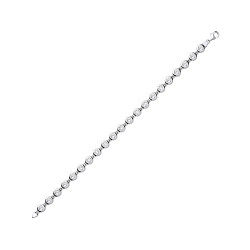 925 Sterling Silver CZ Rubover Tennis Bracelet