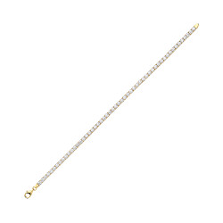 925 Silver Cubic Zirconia Gold Plate Claw Set Tennis Bracelet