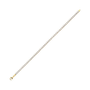 925 Silver Cubic Zirconia Gold Plate Claw Set Tennis Bracelet