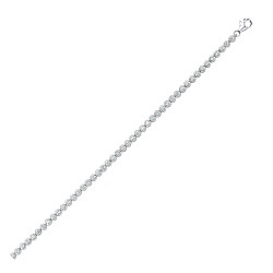 925 Sterling Silver Cubic Zirconia Rubover Bracelet
