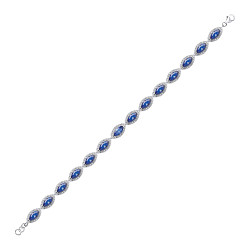 925 Sterling Silver CZ and Sapphire Fancy Bracelet
