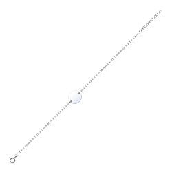 925 Sterling Silver Ladies Bracelet With A 925 Sterling Silver Disc