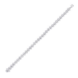 925 Sterling Silver CZ Fancy Tennis Bracelet