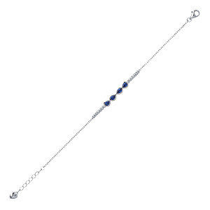 925 Sterling Silver Ladies Sapphire Fancy Bracelet