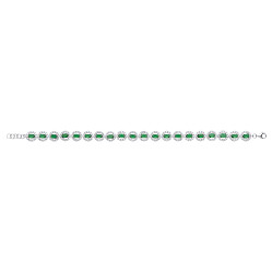 925 Sterling Silver CZ and Emerald Fancy Bracelet