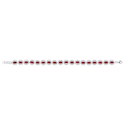 925 Sterling Silver CZ and Ruby Fancy Bracelet
