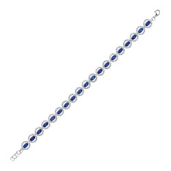 925 Sterling Silver CZ and Sapphire Fancy Bracelet