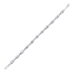 925 Sterling Silver CZ Ladies Fancy Bracelet