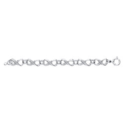 925 Sterling Silver Ladies Fancy Link Bracelet