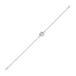 925 Sterling Silver CZ Fancy Clover Cut Out Detail Bracelet
