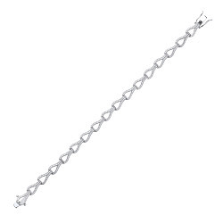 925 Sterling Silver Cubic Zirconia Micro Pave Dress Bracelet