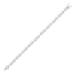 925 Sterling Silver Cubic Zirconia Micro Pave Dress Bracelet