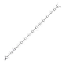 925 Sterling Silver Cubic Zirconia Micro Pave Dress Bracelet
