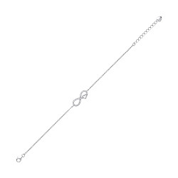 925 Sterling Silver CZ Infinity & Heart Fancy Bracelet
