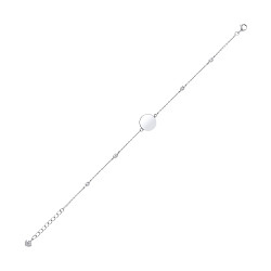 925 Sterling Silver Fancy Disc Bracelet With CZ Details