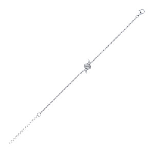 925 Sterling Silver CZ Fancy Knot Bracelet