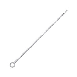 925 Sterling Silver CZ Fancy Tennis Bracelet With Circle & Hook Detail