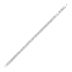 925 Sterling Silver Cluster Tennis Bracelet With 1 Inch Extension