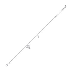 Silver Bracelet With A Cutout Triangle Charm