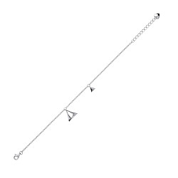 Silver Bracelet With A CZ Cutout Triangle Charm