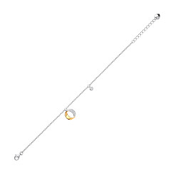 Silver & Gold Plated CZ Interlocking Circle Bracelet