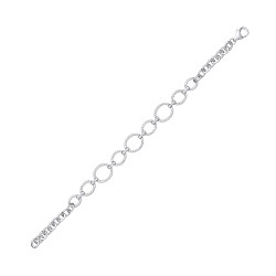 Silver CZ Oval Link Tennis Bracelet