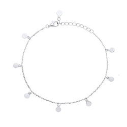 Silver Ladies Disc Charm Bracelet
