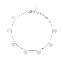 Silver Ladies Disc Charm Bracelet