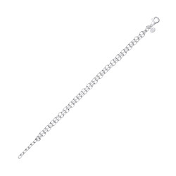 Silver Double Cable Link 7.5
