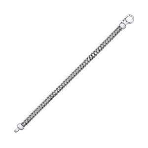 Black Ruthenium Brushed Gents Snake Link 8.5