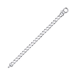 Black Ruthenium Brushed Square Curb Link 8.5