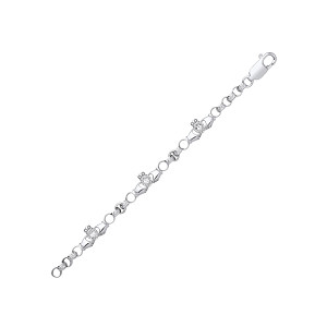 Silver PT Plate CZ Claddagh 5.5