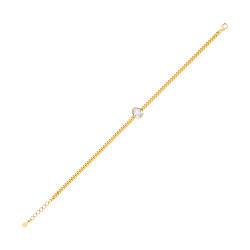 Gold Plated Curb Bracelet With Pear Drop Stone Detail