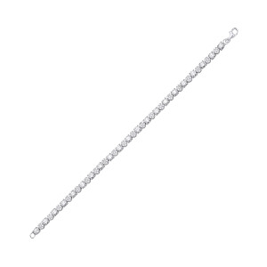 Silver Cluster CZ Tennis Bracelet