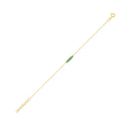 18K Gold Plated Emerald CZ Oval Shaped Charm Bracelet