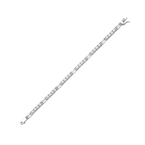 Silver CZ Round & Emerald Cut Tennis Bracelet