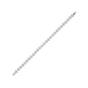 Silver CZ Teardrop Tennis Bracelet
