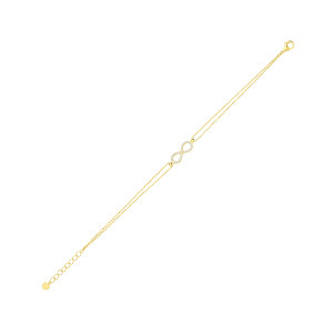 Gold Plated CZ Infinity Bracelet