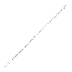 925 Silver Figaro Diamond Cut Link 20
