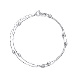 925 Diamond Cut Collarette 3mm Oval Beads Rhodium Plate