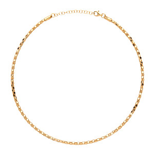 925 Sterling Silver Correana Piana Bead Collarette Yellow Gold Plate
