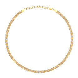 925 Sterling Silver Bead Collarette Yellow Gold Plate